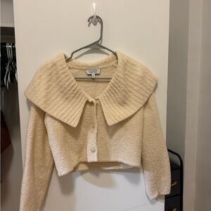 & Other Stories Cream Sweater with Oversized Collar